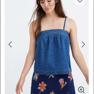New Madewell Denim Convertible Tie-Back Tank Top